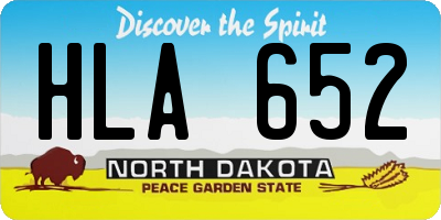 ND license plate HLA652
