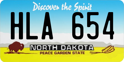 ND license plate HLA654