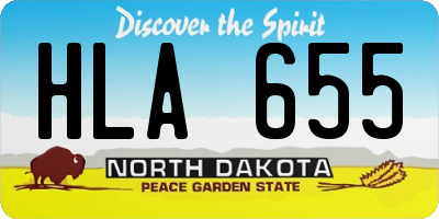 ND license plate HLA655