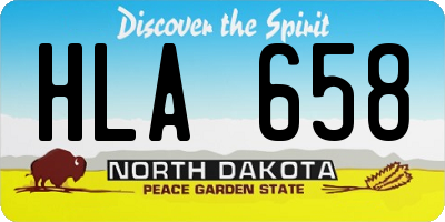 ND license plate HLA658