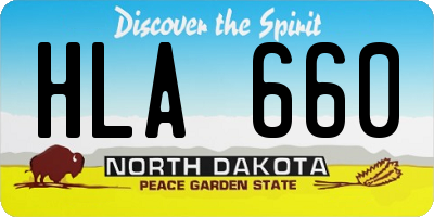 ND license plate HLA660