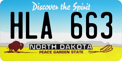 ND license plate HLA663