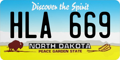 ND license plate HLA669
