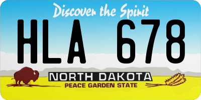 ND license plate HLA678