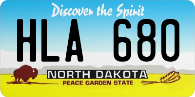 ND license plate HLA680