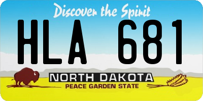 ND license plate HLA681
