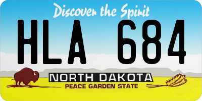 ND license plate HLA684