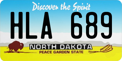 ND license plate HLA689