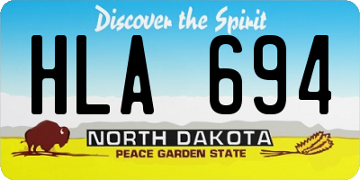 ND license plate HLA694