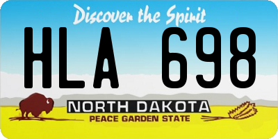 ND license plate HLA698
