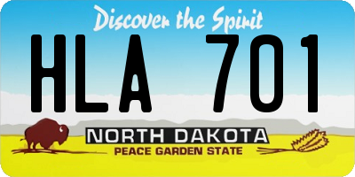 ND license plate HLA701