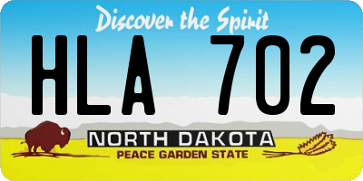 ND license plate HLA702