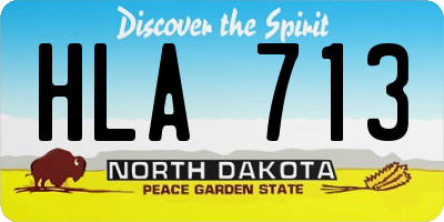 ND license plate HLA713