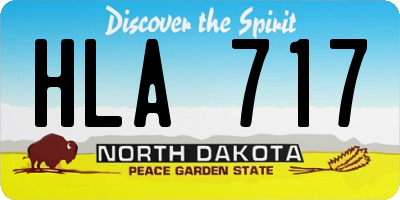ND license plate HLA717