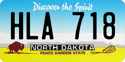 ND license plate HLA718