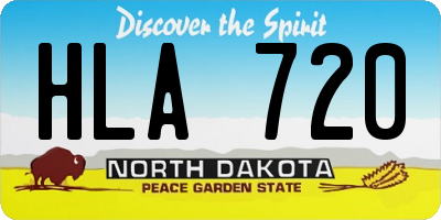 ND license plate HLA720