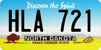 ND license plate HLA721