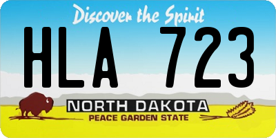 ND license plate HLA723