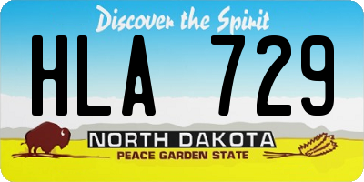 ND license plate HLA729
