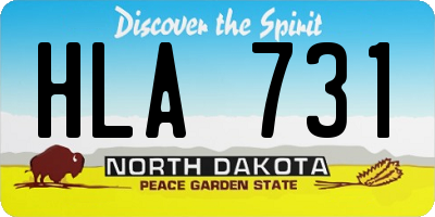 ND license plate HLA731