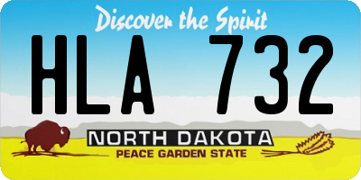 ND license plate HLA732