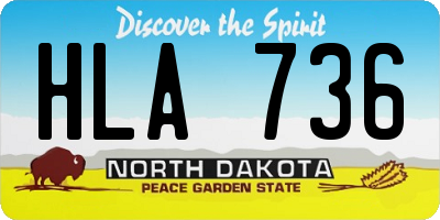 ND license plate HLA736