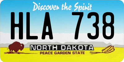 ND license plate HLA738