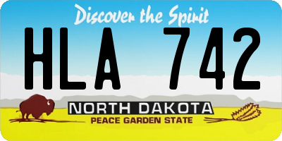 ND license plate HLA742