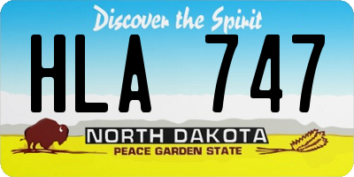 ND license plate HLA747