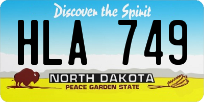 ND license plate HLA749
