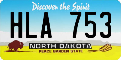 ND license plate HLA753