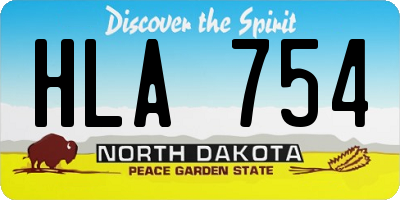 ND license plate HLA754