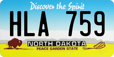 ND license plate HLA759