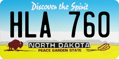 ND license plate HLA760