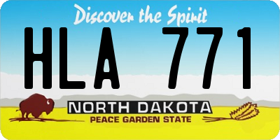 ND license plate HLA771