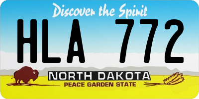 ND license plate HLA772
