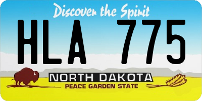 ND license plate HLA775