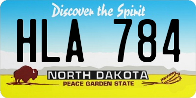 ND license plate HLA784