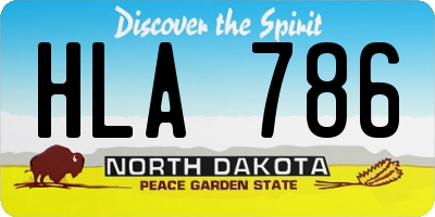 ND license plate HLA786