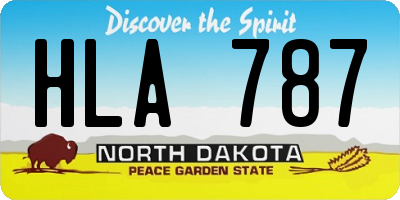 ND license plate HLA787