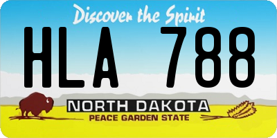 ND license plate HLA788