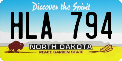 ND license plate HLA794