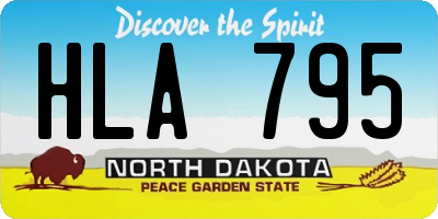 ND license plate HLA795