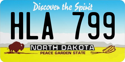 ND license plate HLA799