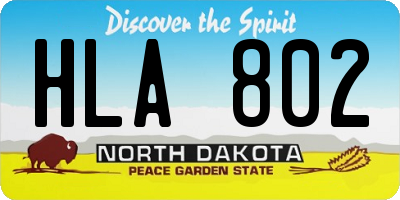 ND license plate HLA802