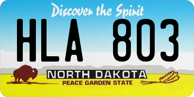 ND license plate HLA803