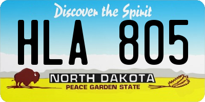 ND license plate HLA805