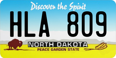 ND license plate HLA809