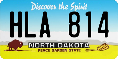 ND license plate HLA814