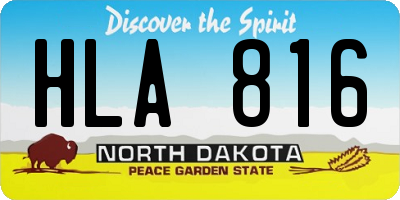 ND license plate HLA816
